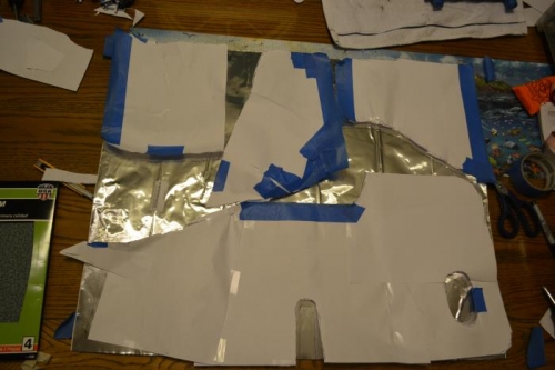 layed out templates on heat shield