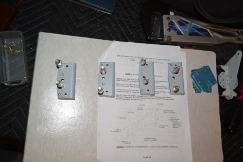 hinge brackets clecoed together