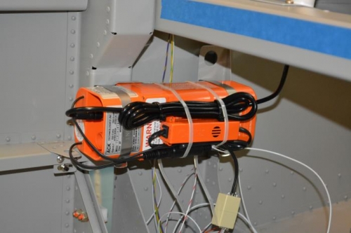 ELT wired in and secured in place