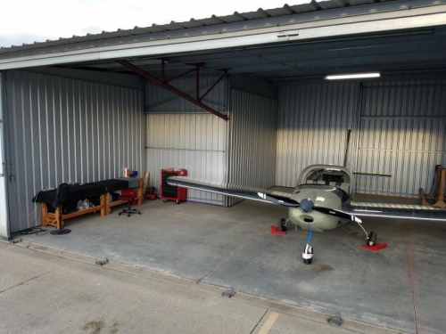 moving benches and some tools into the hanger