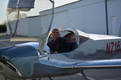 My buddy, Joe, made his first flight today...check out that grin