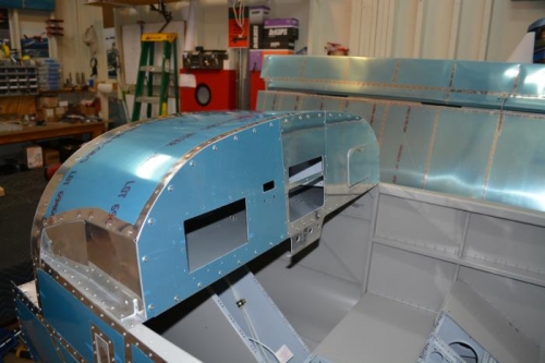 Panel and top skin in place
