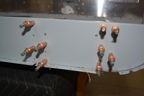 angles clecoed in place and #30 holes drilled