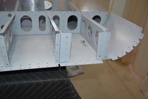 Another view of step angle rivetted in place