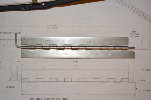 Stainless steel hinge for cooler door