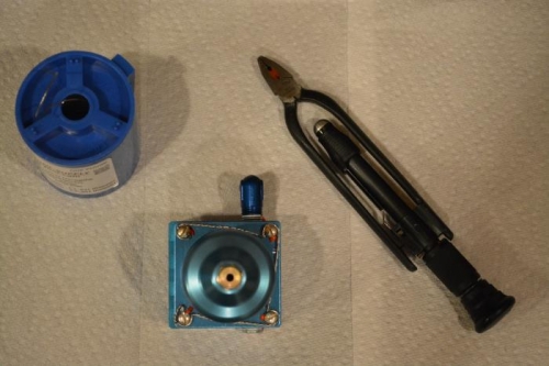 Gascolator screws safety wired in place