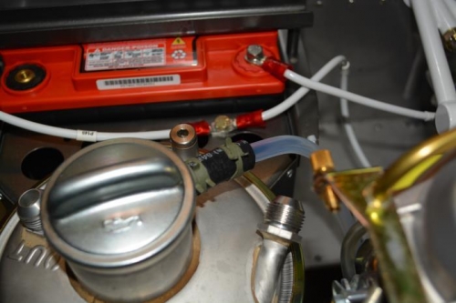 Overflow line assembled and installed