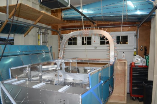 Roll bar slid into place and ready to final drill the side holes