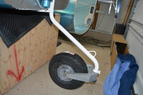 wheel installed,but not on it's feet yet