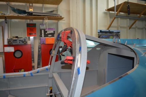 canopy framed clamped in place