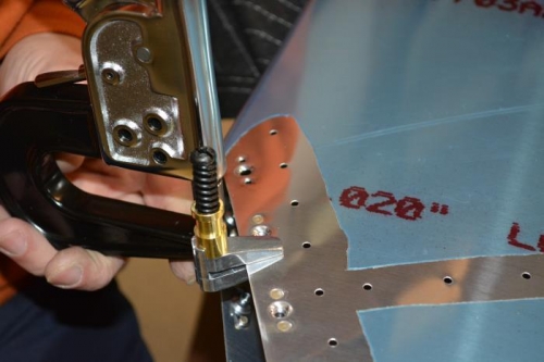 Using cleco clap to hold nut plate