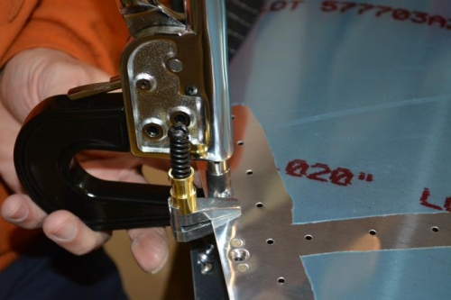 Rivet nut plate in place