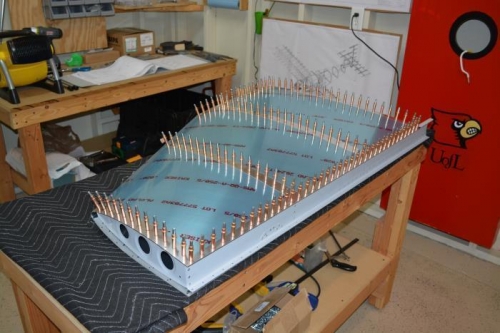 VS skin fit check, one side clecoed in place