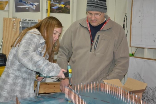 Finishing up the second side with some help from Allison (daughter)