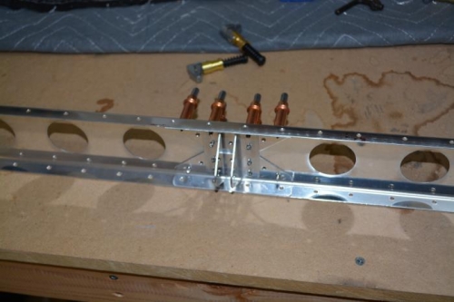 Upper hinge assembly clecoed in place