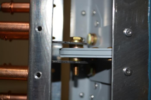 Upper hinge assembly using 2 washers as spacers. Nice fit.