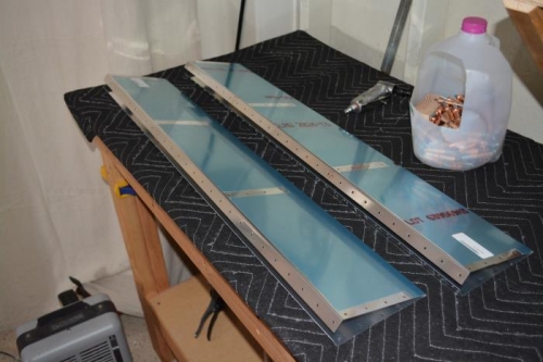 Prepared AST skin, clecoed ribs in place pre-drilled all holes and deburred everything