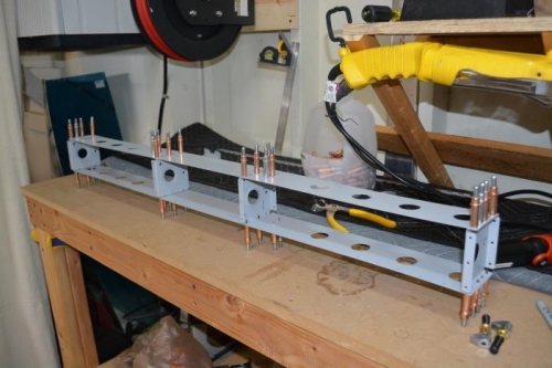 Spar cap assembly clecoed in place and ready to set some rivets