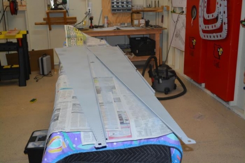 Decided to go ahead and prime the inside tail section skins...sure uses up a lot of paint...oh well