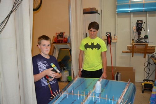Benjamin & Stephen helping finish up rivets