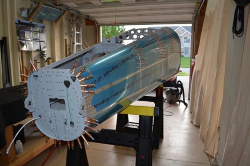 Right skins rivetted in place