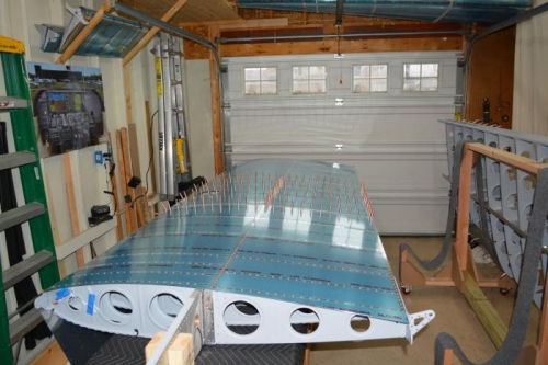 Outboard skin attached and working on middle underside skin