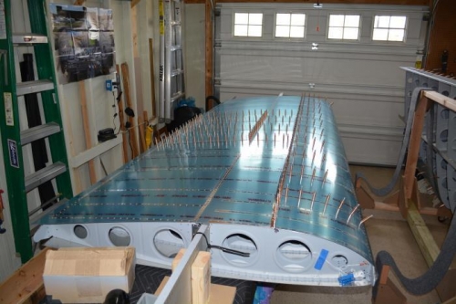 Last skin clecoed in place