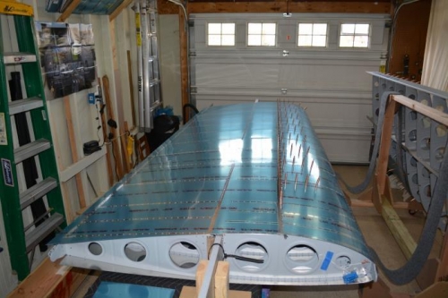 Trail skins rivetted, now to finish up leading edges