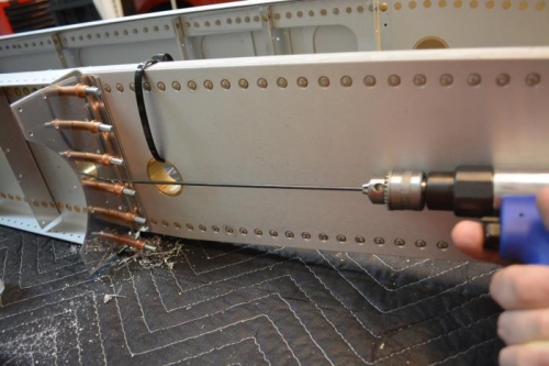 pneumatic drill fit nicely along with the extra long #30 drill bit