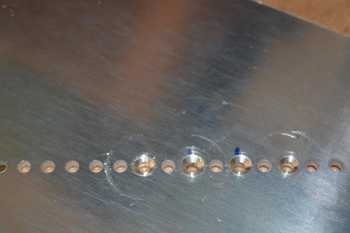 Counter sink set-up for proper size/depth with scrap piece