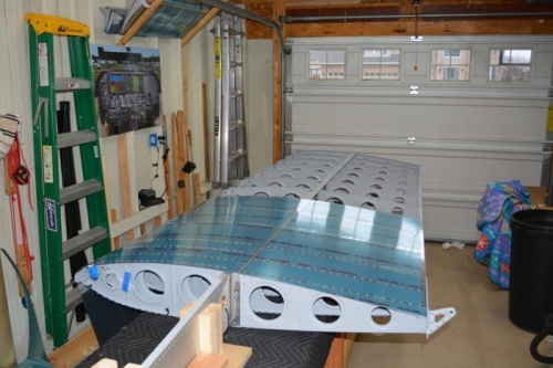 Riveted in place...wing is starting to take shape