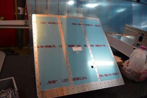 Bottom view of floor with attached tunnel panels