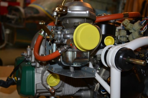 Home made damper attached to tray and carb