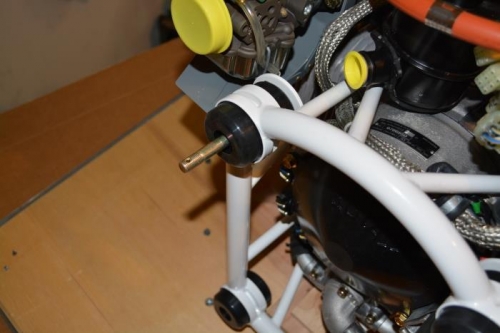 slid in bushings, bolts and washers