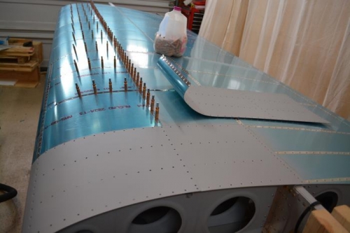 Wing doubler (wing walk) ready to start rivetting in place.