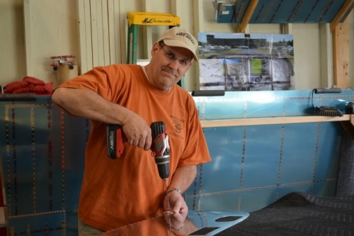 Me preping the underside skin