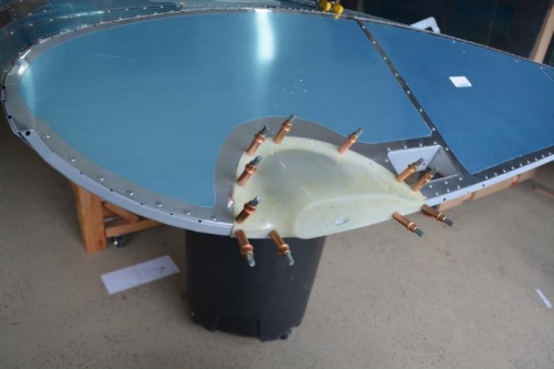 Wing tip light in place and drilled