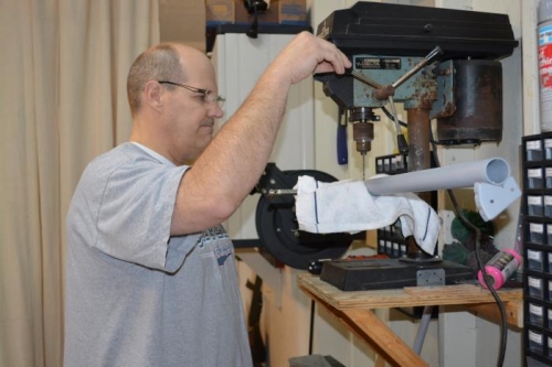 drilling holes through stainless steel pipe
