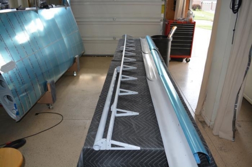 rbs riveted in place and nose skins preped