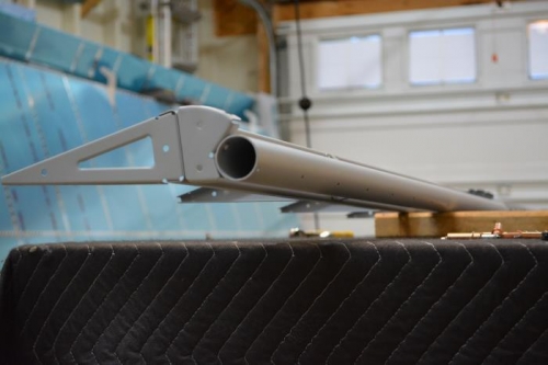 Right flaperon couter balance drilled and installed