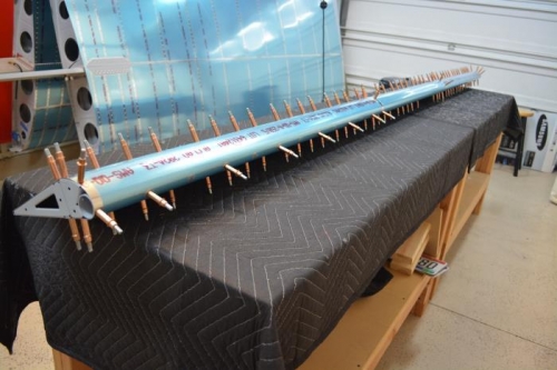 Trail edge rivetted and lead edge clecoed