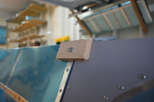 Installed blocks to hold flaperons in place