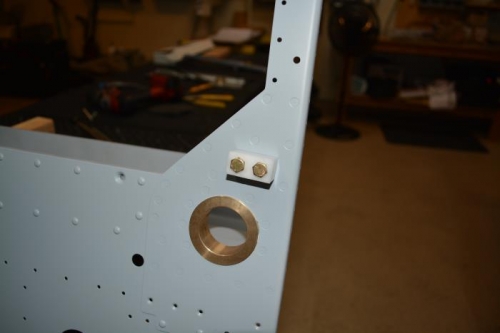 Front view of retainer nylon block on bulkhead