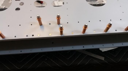 Stated riveting the center section with the flush rivets