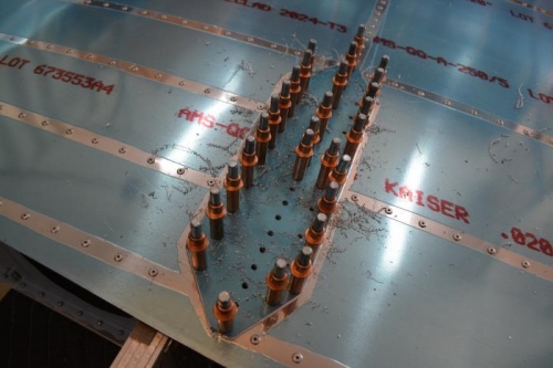 Drilled out the #22 holes in prep for the BSPQ-5-4 Rivets