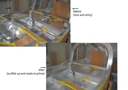 before & after roughing up the surface