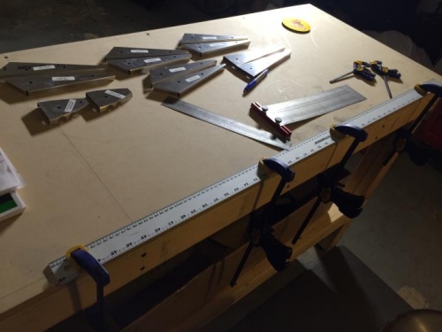 Tool for measuring 1/4 inch up flanges of rib parts