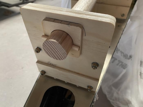 Dowels lock the handle in place