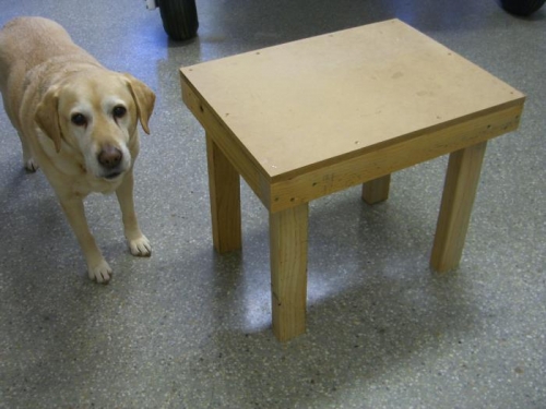 Quality control of the new table, correct number of legs, check!