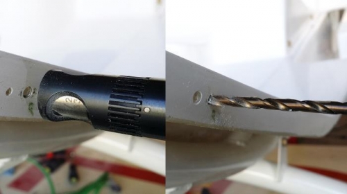 Countersink Rivet Holes & Enlarge Screw Hole